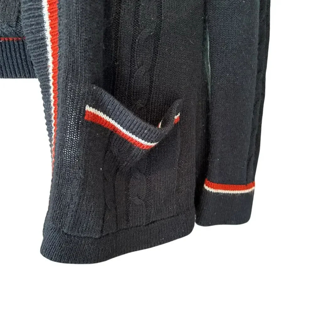 Vintage 50s/60s Cable Knit Sweater Vest Set Black Small - Picture 9 of 16